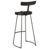 vidaXL Bar Stool Set of 2 Black Solid mango wood, iron Medium Footrest