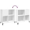 vidaXL Record Cabinet White Engineered wood, metal Medium