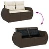vidaXL Garden Sofa Set Brown, Cream White