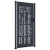 vidaXL Garden Gate Anthracite 39.4x78.7" Steel Bamboo Design