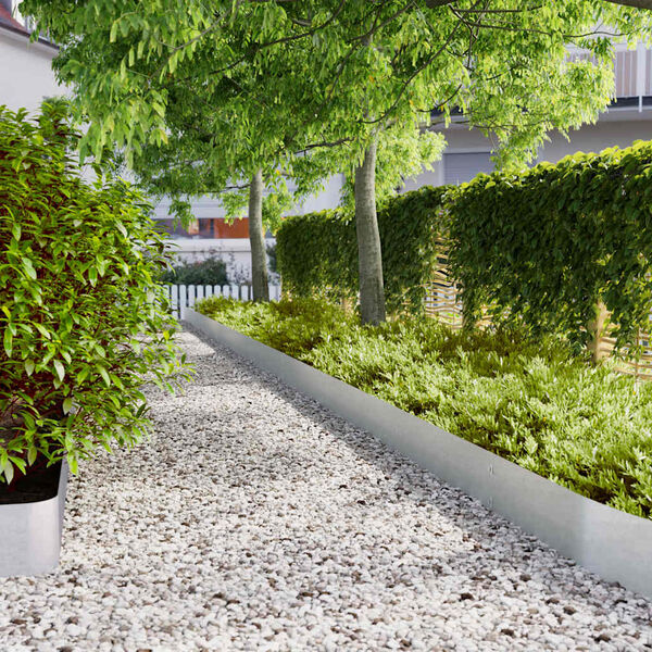 vidaXL Lawn Edgings 30 pcs 7.9x40.6" Galvanised Steel