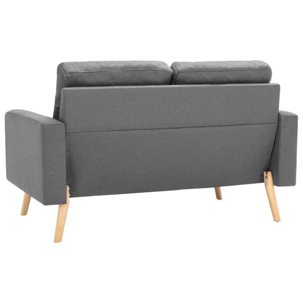vidaXL Sofa Light grey 100% polyester, solid pine wood, rubberwood Medium
