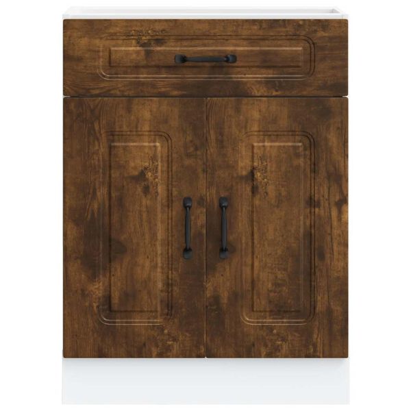 vidaXL Kitchen Base Cabinet Smoked Oak Engineered Wood Medium
