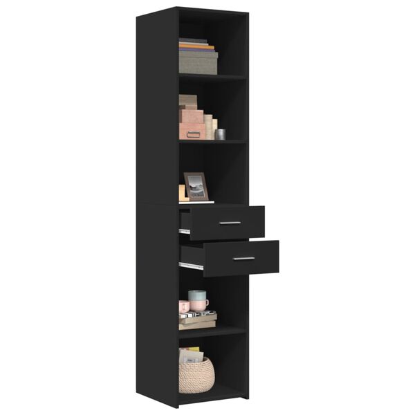 vidaXL Highboard Black Engineered wood Tall Highboard Rectangular