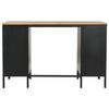 vidaXL Double Pedestal Desk Black and natural wood Solid Firwood and Steel
