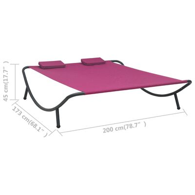 vidaXL Patio Lounge Bed Fabric Pink