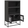 vidaXL Highboard Black Cold-Rolled Steel Tall Cabinet Rectangular