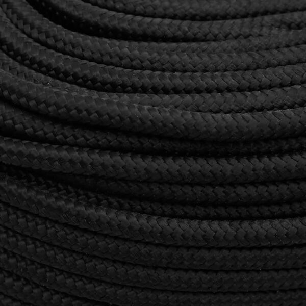 vidaXL Boat Rope Full Black 0.31 " 820.2 ' Polypropylene
