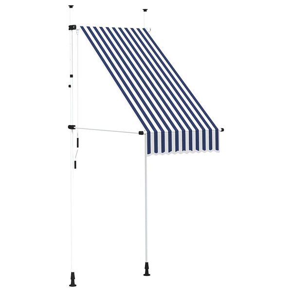vidaXL Retractable Awning Blue and white stripes