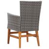 vidaXL 7 Piece Patio Dining Set Poly Rattan and Acacia Wood Gray