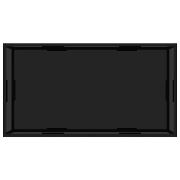 vidaXL Black Coffee Table Tempered Glass, Powder-Coated Steel Standard