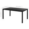 vidaXL Dining Set Black PVC rattan, Powder-Coated Steel, WPC, Aluminum