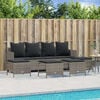 vidaXL Outdoor Sofa Set Grey PE Rattan 4-seater Adjustable Footrests