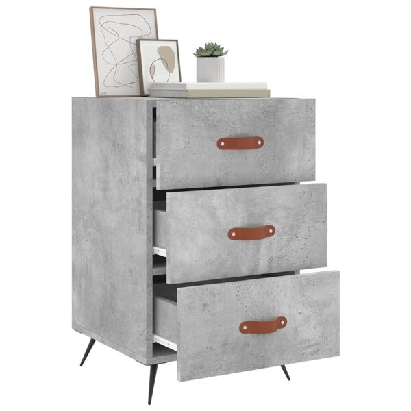 vidaXL Bedside Cabinet Concrete Grey