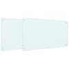 vidaXL Kitchen Backsplash 2 pcs White 39.37 x 23.62 in Tempered Glass