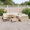 vidaXL Garden Sofa Set Height-Adjustable 13 pcs Beige Poly Rattan