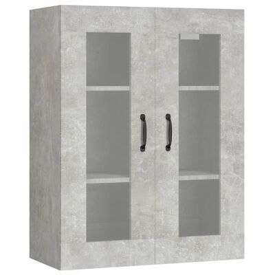 vidaXL Hanging Wall Cabinet Concrete Gray 27.4"x13.4"x35.4"