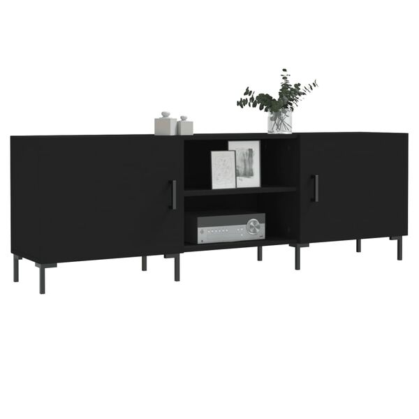 vidaXL TV Cabinet Black Engineered wood 59.1 x 11.8 x 19.7 in TV Cabinet