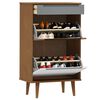 vidaXL Shoe Cabinet Brown Solid pine wood Shoe Cabinet Rectangular