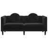 vidaXL Sofa Black Velvet (100% polyester), plywood, solid wood 2-seater
