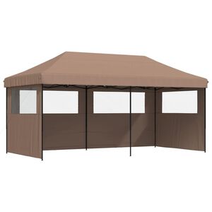 vidaXL Party Tent Brown Oxford fabric with PVC coating Large Foldable