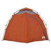 vidaXL Camping Tent Dome 4-Person Gray and Orange Quick Release