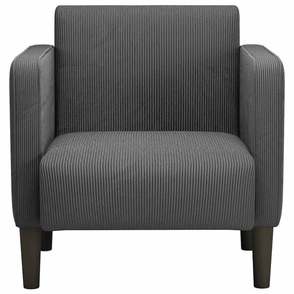 vidaXL Sofa Chair Dark Gray Corduroy fabric, plywood, plastic, foam, spring