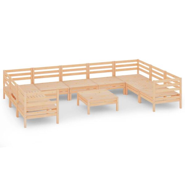 vidaXL Garden Lounge Set Natural Pine Solid Pine Wood Medium Modular