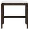 vidaXL Garden Stool Set of 4 Brown Poly Rattan Small