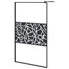 vidaXL Walk-in Shower Wall with Shelf Black 45.3"x76.8" ESG Glass&Aluminum
