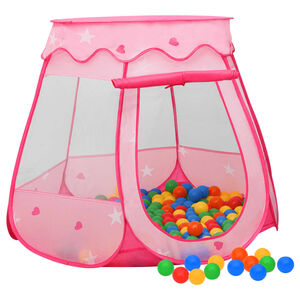vidaXL Play Tent Pink Polyester, Steel, PE (polyethylene)