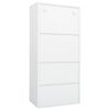 vidaXL Wardrobe White Steel Large Wardrobe Rectangular Modern