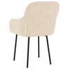 vidaXL Dining Chair Set of 2 Cream Velvet (100% polyester), metal, plywood