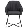 vidaXL Dining Chair Set of 2 Black Fabric and powder-coated steel