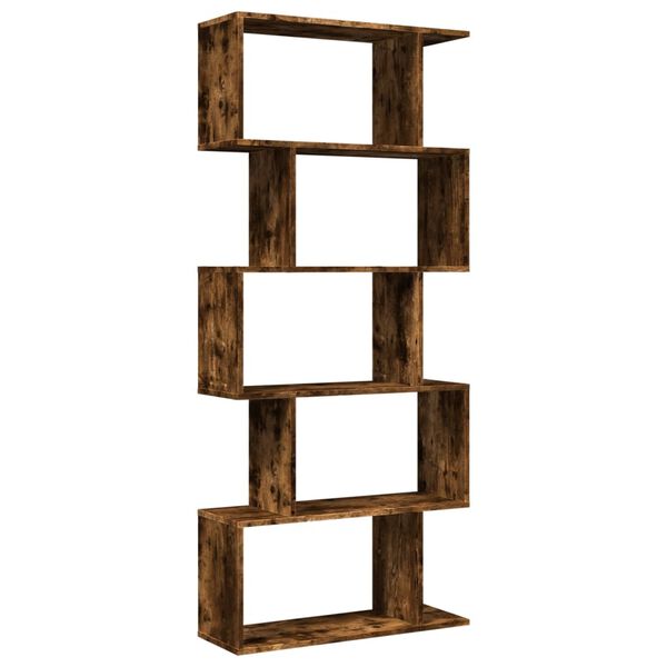 vidaXL Room Divider Bookcase Smoked Oak Engineered Wood