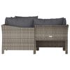 vidaXL Garden Lounge Set Gray Poly rattan, powder-coated steel, foam