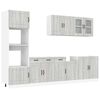 vidaXL Kitchen Cabinet Set Grey Sonoma Engineered wood and glass
