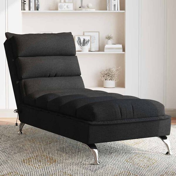 vidaXL Massage Chaise Lounge Black