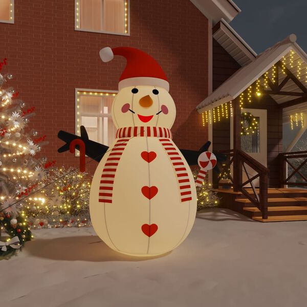 vidaXL Inflatable Snowman Multicolor
