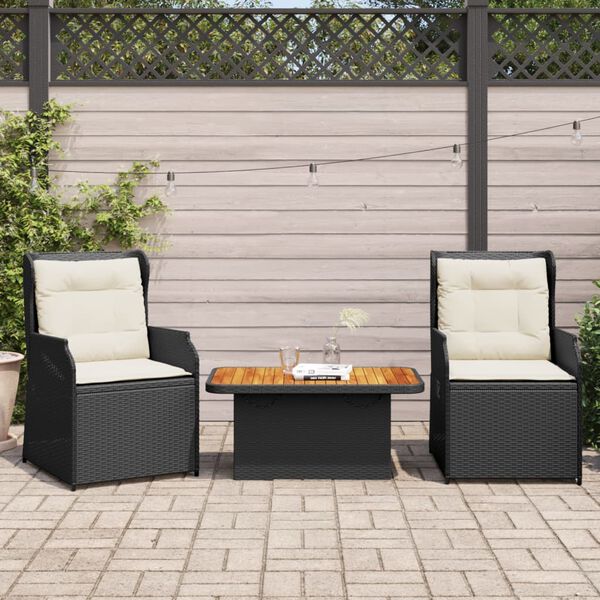 vidaXL Garden Lounge Set Black, Brown, Cream White