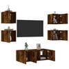 vidaXL TV Wall Unit Smoked Oak Engineered Wood