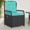 vidaXL Reclining Patio Chair Black PE rattan Medium Adjustable Feet