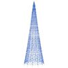 vidaXL LED Christmas Tree on Flagpole 1534 LEDs Blue 196.9"