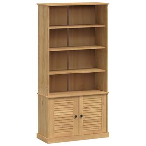 vidaXL Bookcase Honey Solid pine wood, Engineered wood, Metal