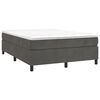 vidaXL Bed Frame Dark grey Velvet, plywood, engineered wood Queen Modern
