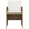 vidaXL Garden Chair Set of 4 Beige PE Rattan Standard Foldable
