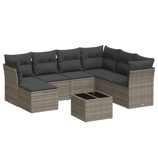 vidaXL Garden Sofa Set Grey, Dark Grey