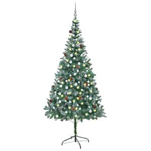 vidaXL Christmas Tree Green with white tips Artificial materials Large