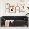 vidaXL Chesterfield Sofa Black Velvet (100% polyester) 3-seater