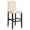 vidaXL Bar Chair Cream and black Solid rubber wood, fabric (100% polyester)